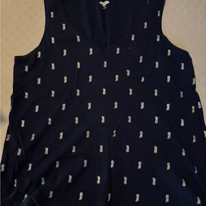 Old Navy Navy Blue Tank Top with Pineapple Pattern